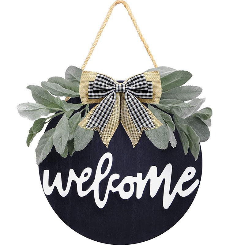 Welcome Wreath Sign For Farmhouse Front Porch Decor Rustic Door